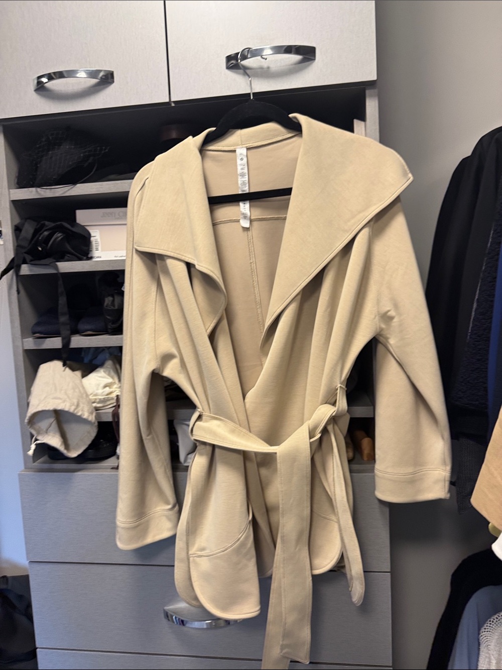 lululemon athletica Neutral Beige Hooded Coatigan